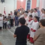 Missa acolhida do Ícone do Sagrado Coração de Jesus  Igreja Nossa Senhora do Rocio e São João BatistaCalógeras (Distrito de Arapoti)